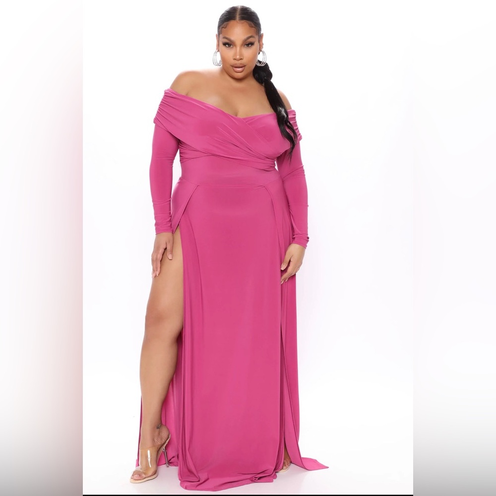 BNWT FashionNova 3x Magenta Nicole Maxi Dress
